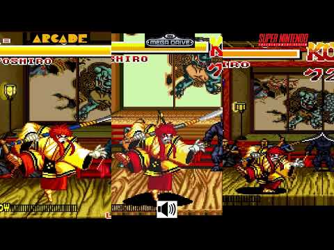 Samurai Shodown Kyoshiro Comparison Arcade VS Megadrive VS SNES Console VS Console