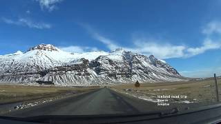 Island country video from car cabine driving the Ring Road