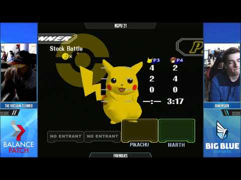 NGPU 21 SSBM - The Vacuum Cleaner (Pikachu) vs. Dimension (Marth) - Melee WR2