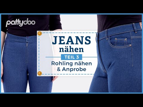 Jeans Anleitung Teil 3: Rohling zur Anprobe nähen & Hosenpassform beurteilen