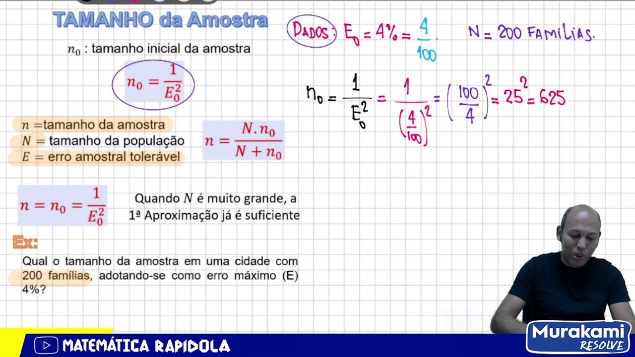 TAMANHO DA AMOSTRA ✅ INTRODUÇÃO À ESTATÍSTICA #11