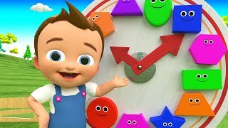 Colors & Shapes for Children to Learn with Little Baby Fun Play Clock Toy Shapes 3D Kids Educational