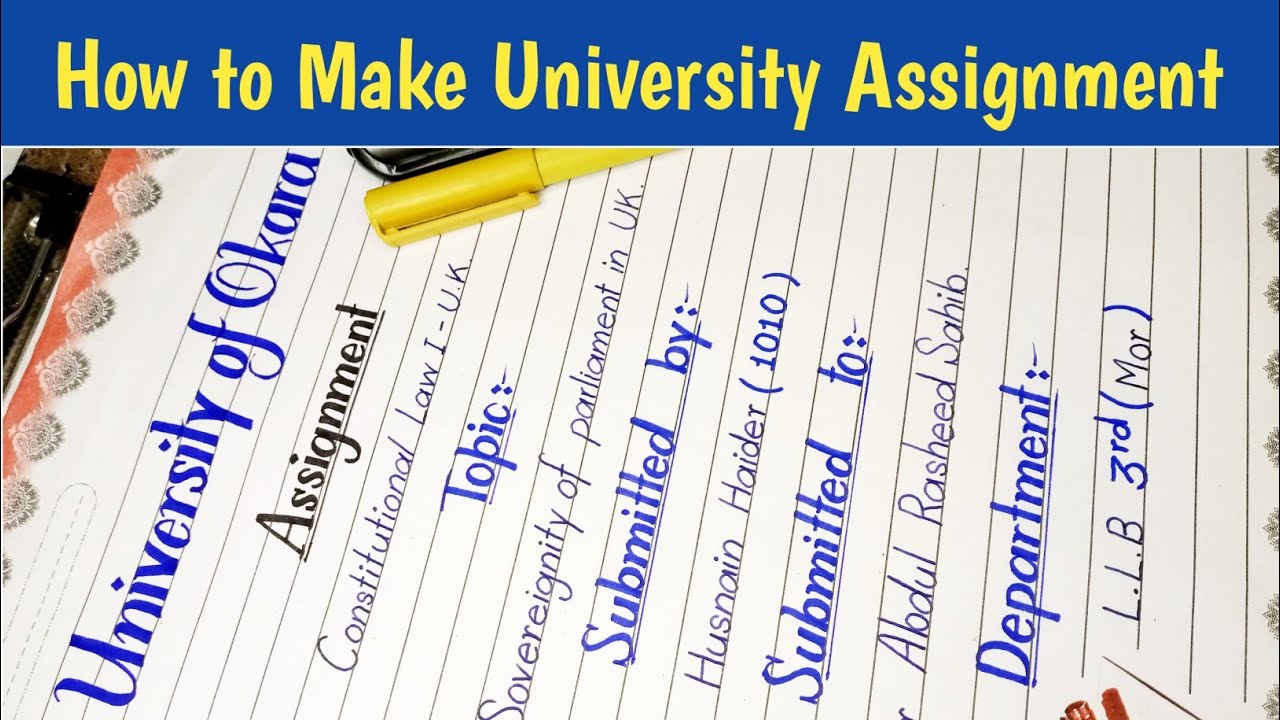 How to Make University Assignment | university assignment front page design | Haider Art