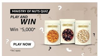 Ministry of nuts Family Pack of 5 Packaging is | Amazon Ministry of Nuts Quiz answers today: win Rs