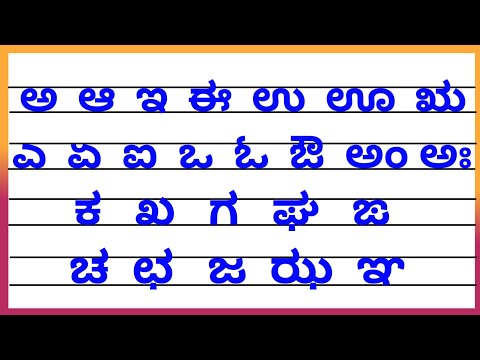 Kannada Varnamale, Kannada swaragalu, vyanjanagalu,Kannada Alphabet,Kannada Alphabet Writing Reading