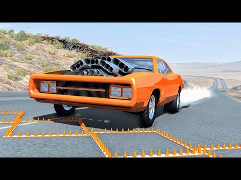 Massive Spike Strip Pileup Crashes #18 – BeamNG Drive | CrashBoomPunk Video