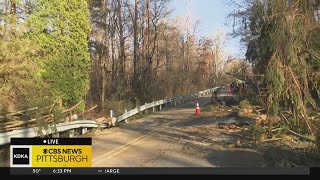 Several roads closed as crews begin cleanup work following severe weather