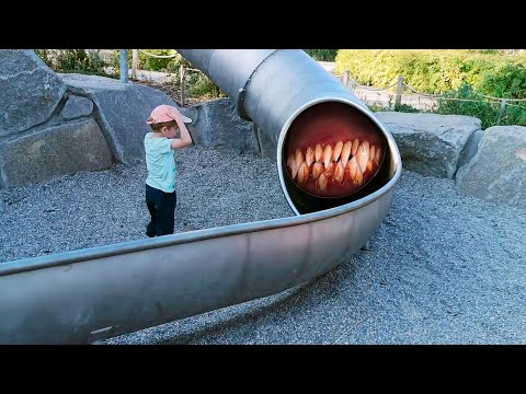 Carnivorous slide SCP 1562 caught girl. We found Extra Slide in real life