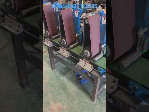 Three station head belt sanding machine#hardware parts deburring #iron derusting polishing machine