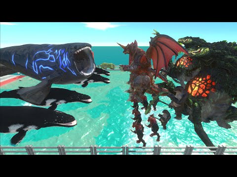 Aquatics Battle - Crazy The Bloop VS Team Biollante - Animal Revolt Battle Simulator