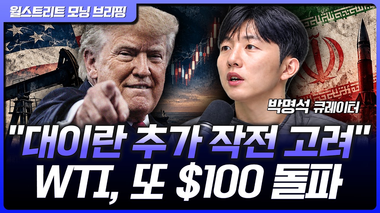 WTI $103 돌파, 코어위브 또 하락...트럼프 "이란에 대한 추가 작전을 수행할 수도 있다" [월가 뉴스레터]
