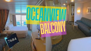 Royal Caribbean Independence of the Seas |  Oceanview Balcony 7684 Room Tour!! 