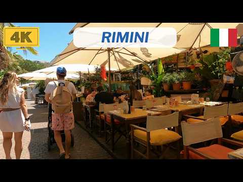 RIMINI real city life on a Saturday morning in June, Italy 4K ride, full city tour, summer idea