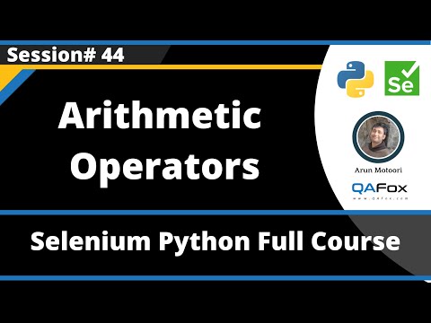 Arithmetic Operators In Python Selenium Python Session 44