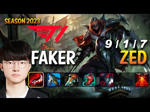 T1 Faker ZED vs K'SANTE Mid - KR Ranked