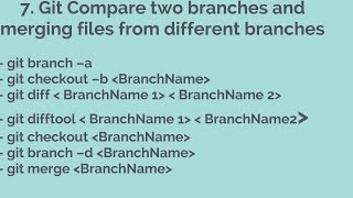 7. Git Compare two branches and Merge files from different branches