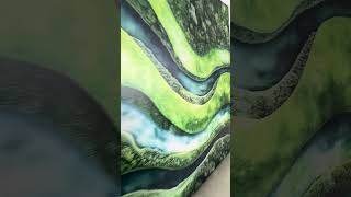 Abstraktní dřevěný obraz - Mechové vlny