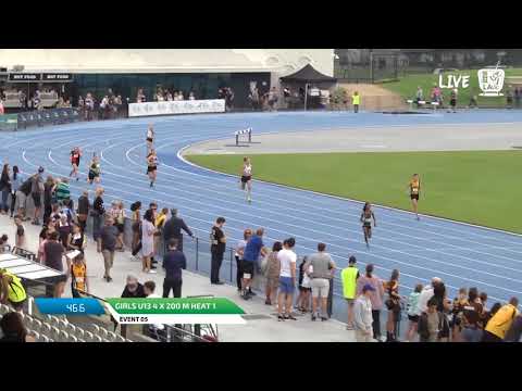 Girls U13 4 x 200m Heat 1 - 2018 SUBWAY State Relay Championships // LAVicTV