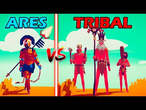 ARES vs TRIBAL TEAM - Totally Accurate Battle Simulator | TABS