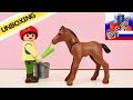 Мальчик кормит жеребенка конструктор от Playmobil Special 4647