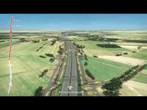 Wizualizacja przebiegu autostrady A1 koniec obw. Częstochowy - Tuszyn, odcinek E