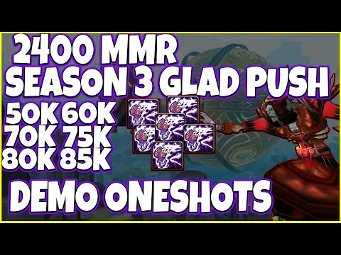 2400 MMR Gladiator Push Demonology Warlock Oneshots - Season 3 - BuaLock PvP