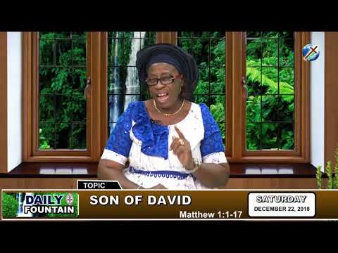 DAILY FOUNTAIN OF DECEMBER 22, 2018 - LADY NGOZI NWACHUKWU