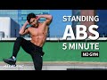 광화문 루프탑 서서 끝내는 5분 복근 루틴ㅣROOFTOP NO REST 5MIN Standing ABS Workout l No gym, High intensity