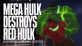 Mega powered Hulk versus Red Hulk  Avengers Assemb