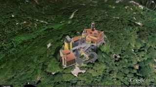 preview picture of video 'Palácio da Pena em destaque no tour guide do Google Earth.'