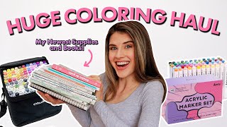 HUGE ADULT COLORING HAUL: My NEW Coloring Book & Supply Favorites! 💖🌈