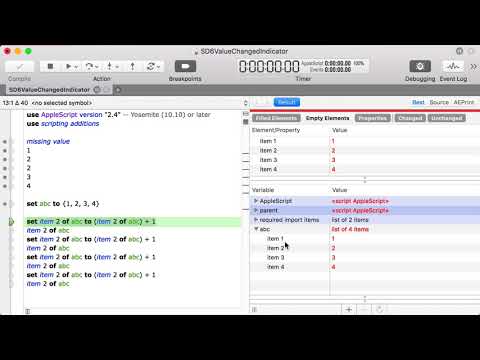 Script Debugger 7 Value Changed Indication