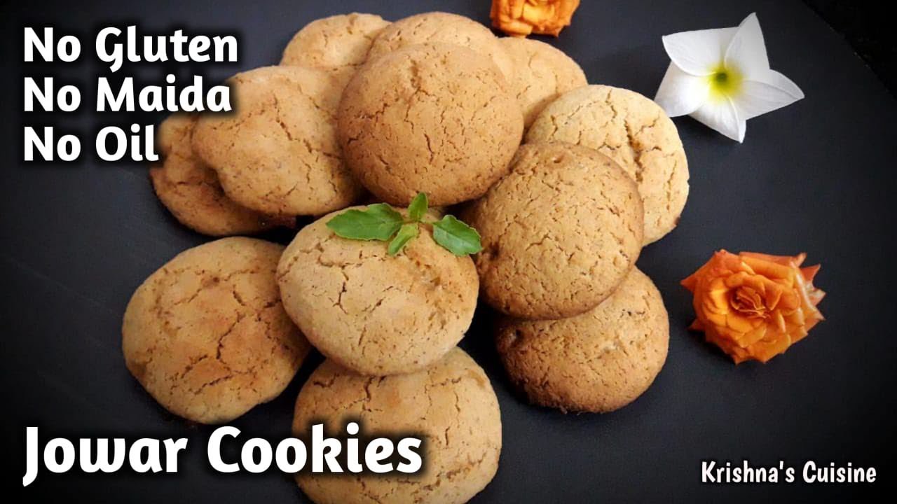 Jowar Cookies || 100% Gluten Free || No Maida No sugar No Oil || Krishna's Cuisine || #jowarcookies