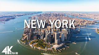 FLYING OVER NEW YORK (4K UHD) - Relaxing Music Along With Beautiful Nature Videos - 4K Video HD