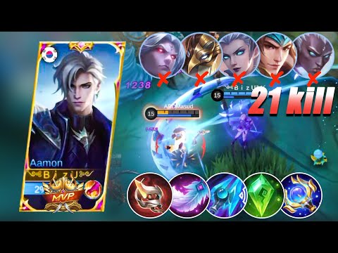 21 Kill !! Aamon Best Build 2023 !! Aamon Gameplay