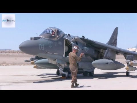 AV-8B Harrier Pre-flight, Conventional Takeoff & Landing. Video