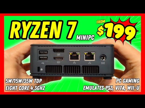 GMKtec M5 Ultra Gaming Mini PC Ryzen 7 7730U (Upgraded 7430U/ 5825U), 32GB RAM 512GB SSD Dual NIC LAN 2.5GbE Desktop Computers, Triple 4K Display, WiFi 6E, USB-C, BT 5.2, DP, HDMI 2.0 video review thumbnail
