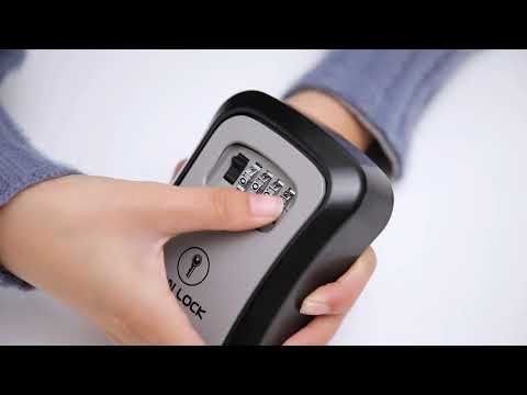 IRON LOCK - KEY LOCK BOX 4 DIGIT COMBINATION LOCK BOX, WALL MOUNTED KEY LOCK BOX WATERPROOF LOCK BOX