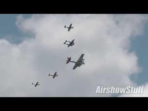 WWII Victory Flight Formation - B-17/P-38/P-47/2x P-51 - Thunder Over Michigan 2014