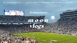 m o o n vlogs | 💙 PSU football games & thanksgiving break  🤍