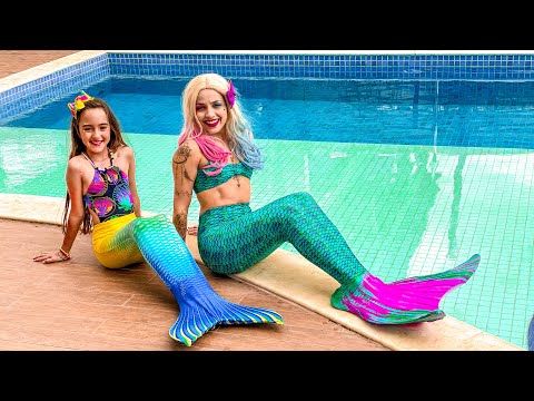 ARLEQUINA E BELINHA VIVENDO 24 HORAS COMO SEREIAS!