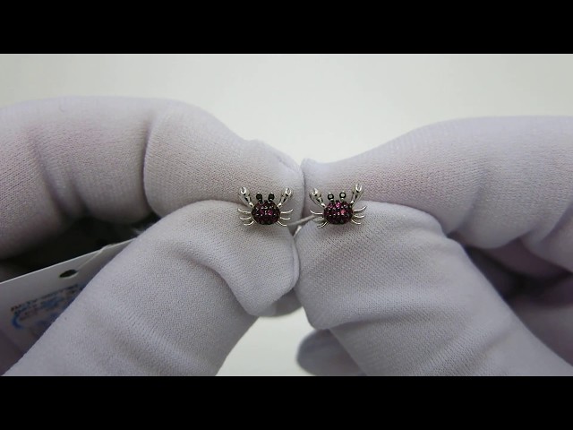 Срібні сережки пусети "Крабіки" сжх31 Відео огляд