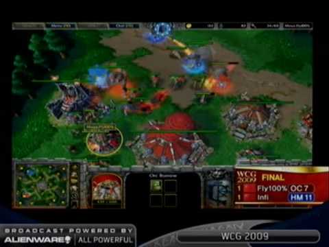[WCG 2009 Grand Final - WarCraft3 Final - TwistedMeadows Map 3]  fly vs infi