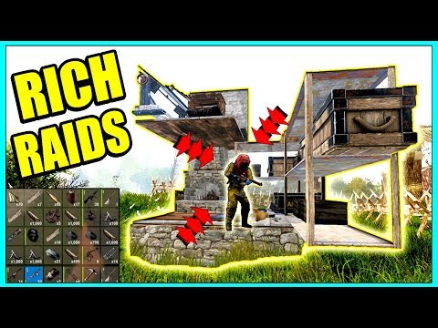 Rust RICH BASE RAIDS - Decayed Jackpot Loot + Raiding Stacked Door Campers (Rust Raids PvP Plays) Video