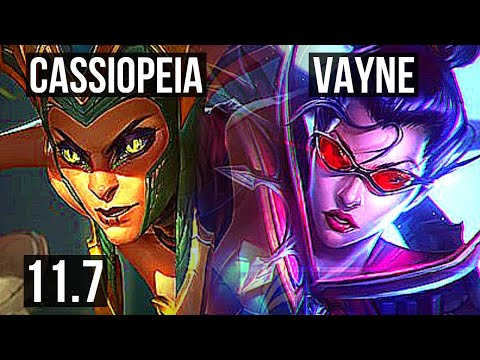 CASSIOPEIA vs VAYNE (TOP) | 1500+ games, 1.4M mastery, 9/2/6, Dominating | KR Grandmaster | v11.7