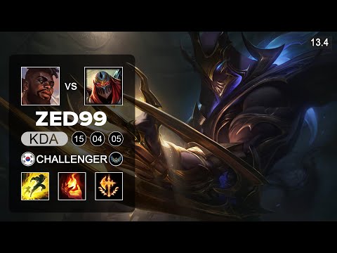 ZED99 Zed vs K'Sante Mid - KR Challenger - Patch 13.4 Season 13