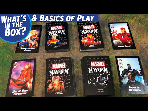 MARVEL MAYHEM : An unboxing and look at the basics of game play! A kid/family friendly game!