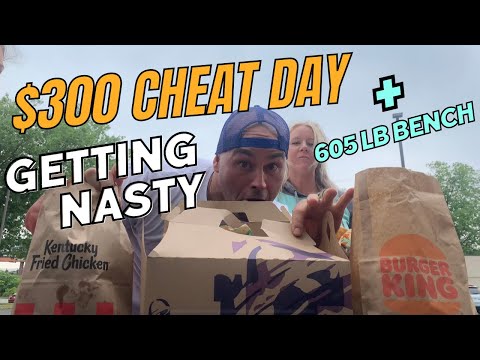 $300 CHEAT DAY & 605 LB BENCH PRESS🔥W/ DA CREW❤️#food #family #fitness #workout #eating #love #life