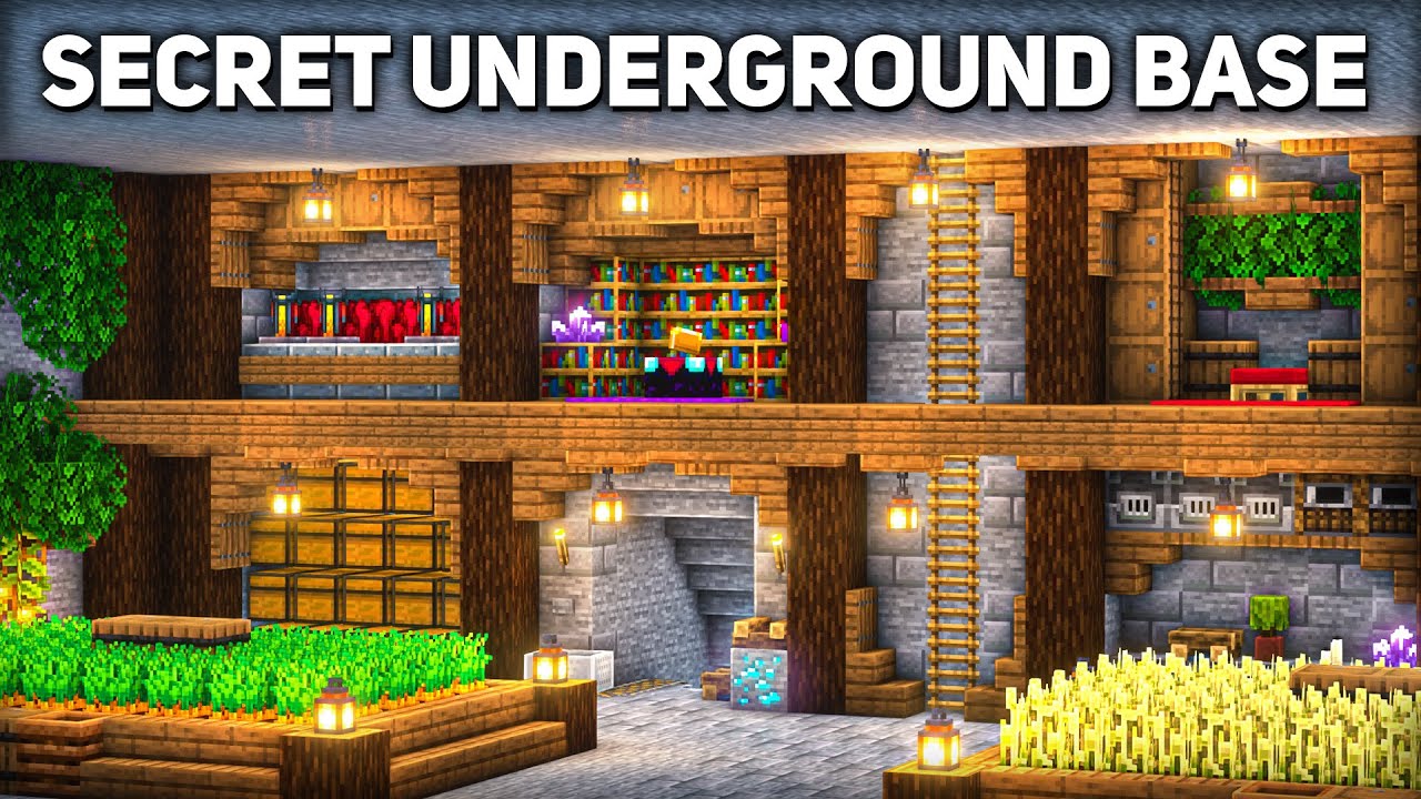 Minecraft: Secret Underground Base Tutorial (how to build) - Minecraft ...