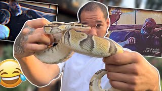 I PRANKED MY DAD WITH A REAL SNAKE!!! *HE ALMOST HIT ME*